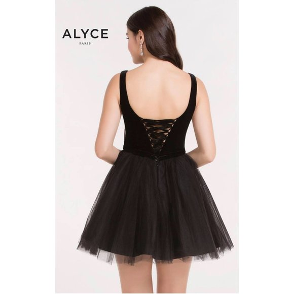 NWT ALYCE PARIS Dress Prom Cocktail Mini Tulle Black Ballerina Style Size 10 - Picture 3 of 11